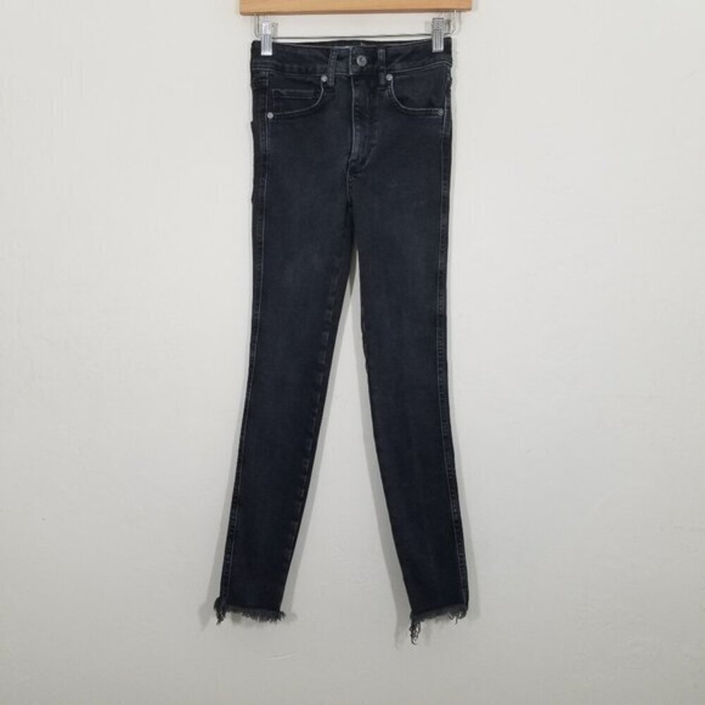 We The Free High Rise Skinny Rag Hem Jeans Stretch Size 24